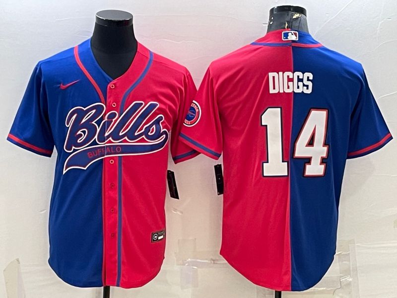 Men Buffalo Bills #14 Diggs Blue red 2022 Nike Co branded NFL Jersey